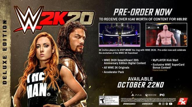 خلفية 1 تحميل العاب المحاكاة للكمبيوتر WWE 2K20 (v1.08 & ALL DLC) Torrent Download Direct Link